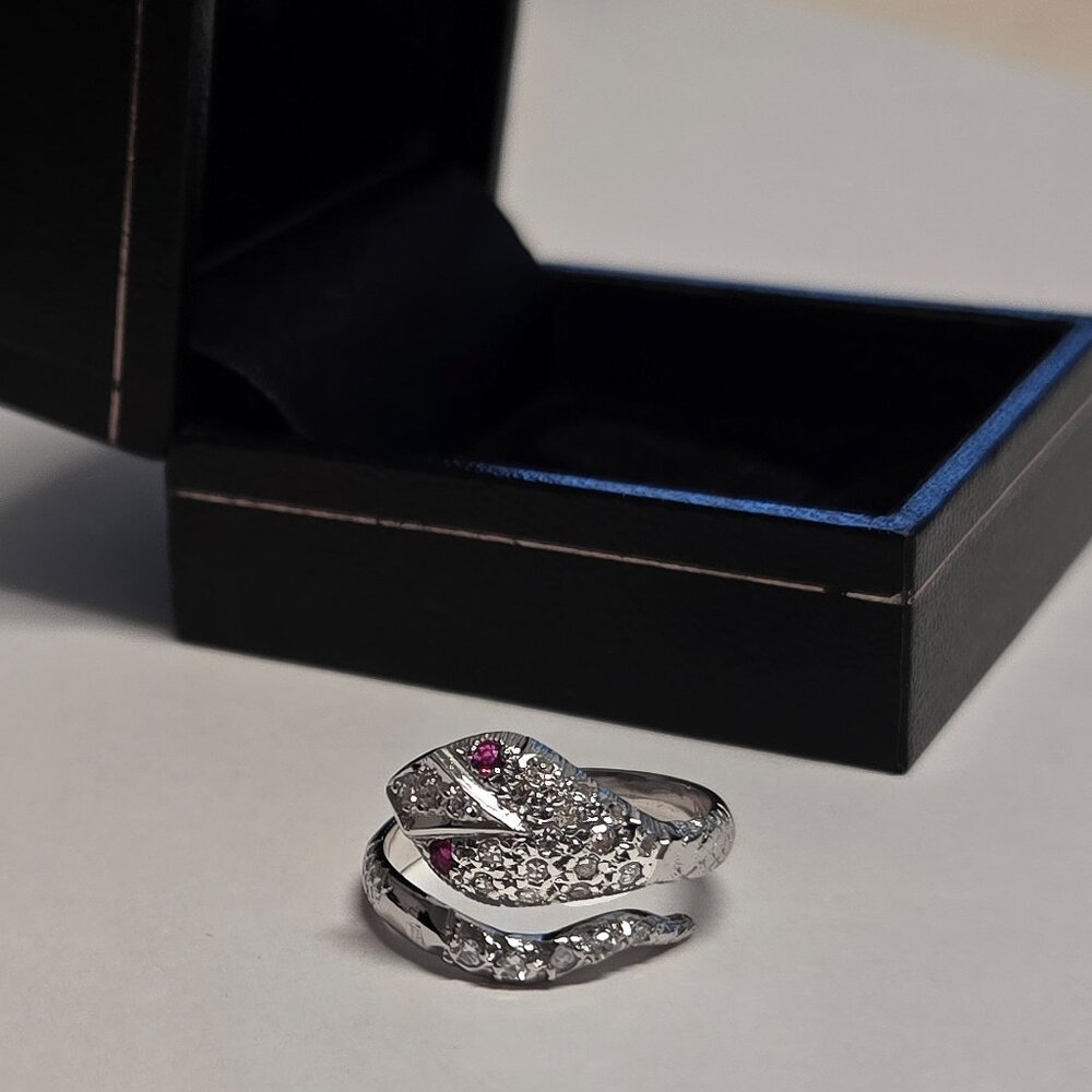 GOLD White GOLD DIAMONDS RUBY  🎆HOST PICK ❤🎆Re-Sizeable Serpentine - Picture 3 of 7